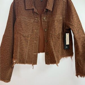 Liverpool Brown Leopard Print Jean Jacket